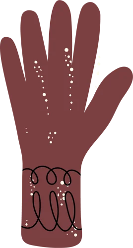 Motif dessiné Atelier SanSam : gant tricoté bordeaux