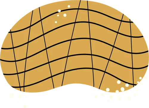 Motif dessiné Atelier SanSam : grille ondulée moutarde