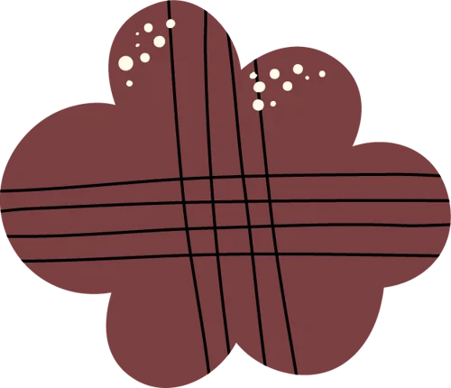 Motif dessiné Atelier SanSam : fleur quadrillée bordeaux