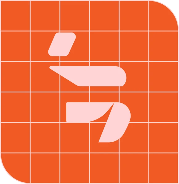 Symbole combattant en garde La Forge sur grille orange