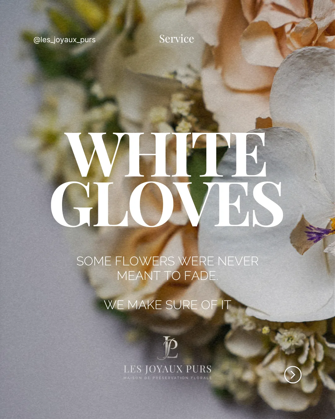 Carrousel Instagram L'écrin : service white gloves