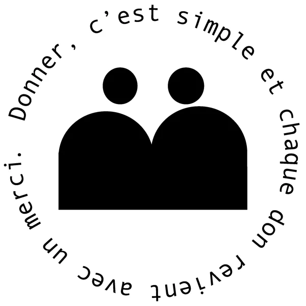 Tampon MERCI noir avec la signature en cercle